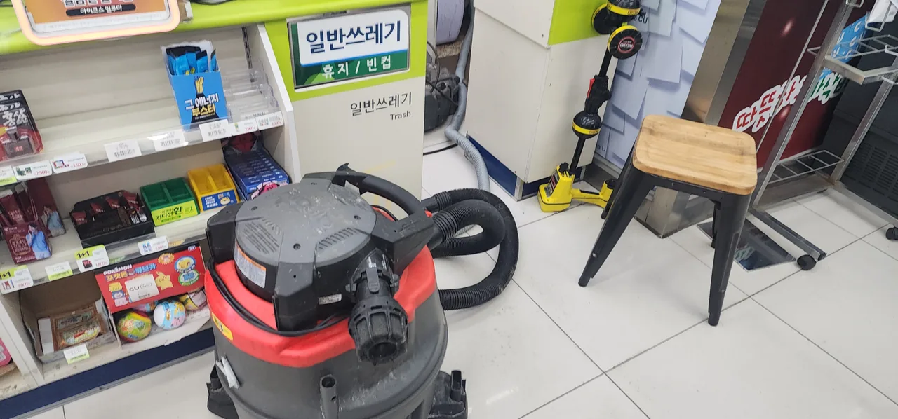 목포 용당동 유지방 회수에 사용한 석션 장비