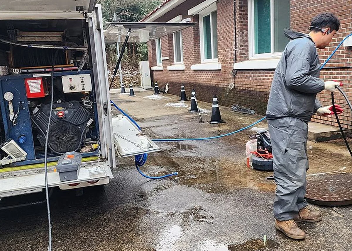 공장 메인 오수관 고압세척 실제 작업자료